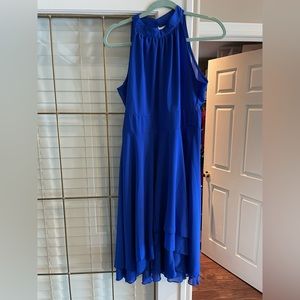 Ladies royal blue hi/low dress